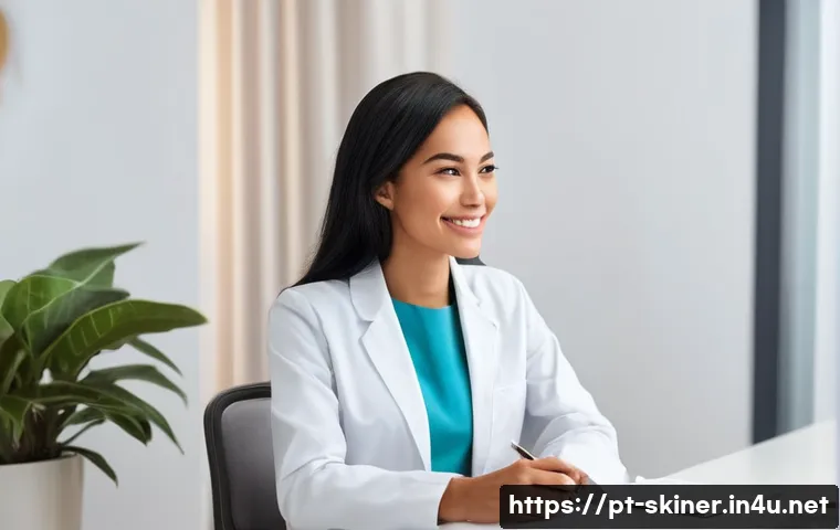 피부관리 고객 응대 실전 팁 - **Prompt 1: Empathetic Consultation**
"A professional, female aesthetician with a warm, caring e...