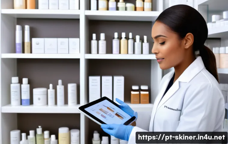 피부관리사로서의 커리어 전환 방법 - A modern Brazilian skincare clinic scene featuring a professional esthetician consulting a diverse f...